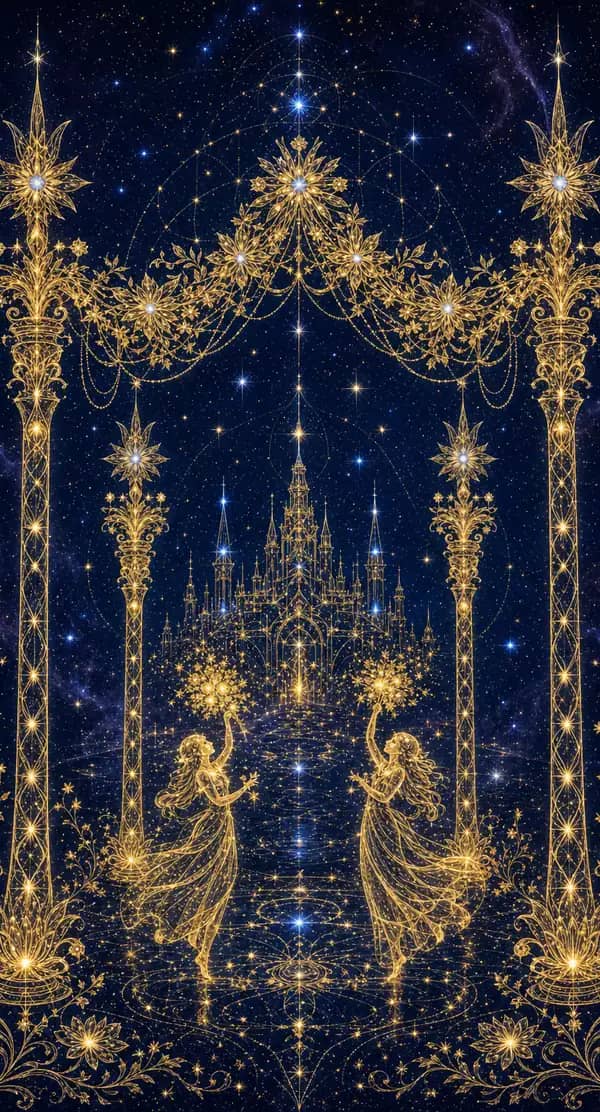 La carte Quatre de Bâtons du jeu de tarot quantique