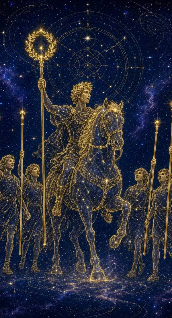 La carte Six de Bâtons du jeu de tarot quantique