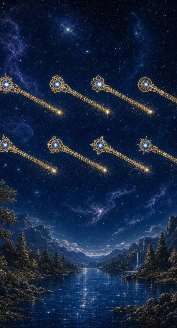 La carte Huit de Bâtons du jeu de tarot quantique