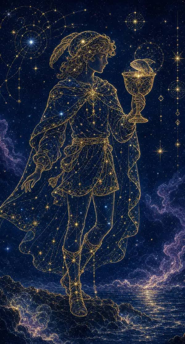 La carte Valet de Coupes du jeu de tarot quantique