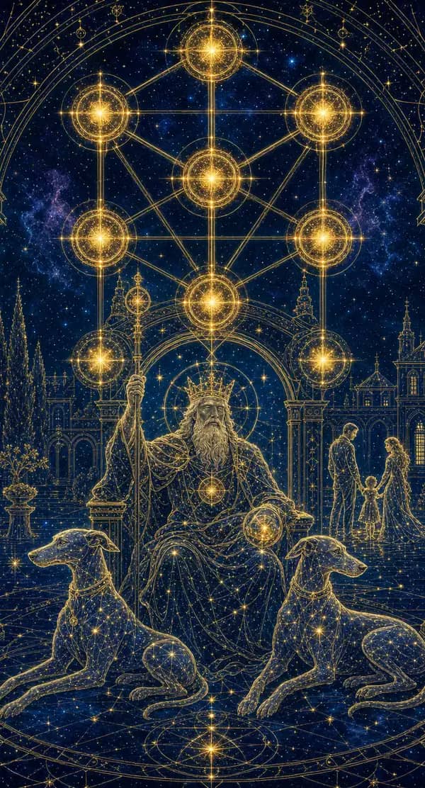 La carte Dix de Deniers du jeu de tarot quantique