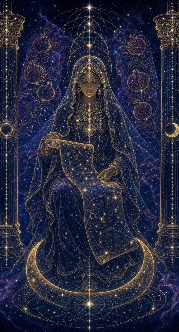 La carte La Papesse du jeu de tarot quantique