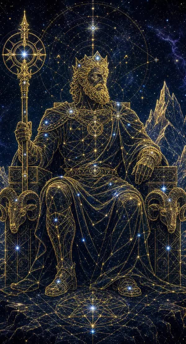 La carte L'Empereur du jeu de tarot quantique