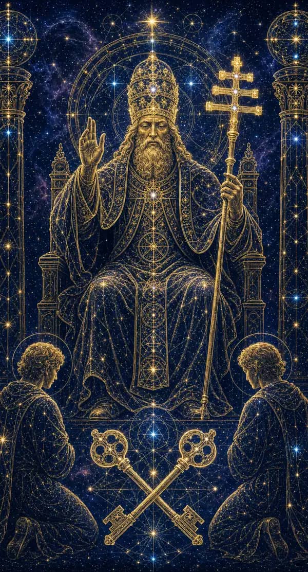 La carte Le Pape du jeu de tarot quantique