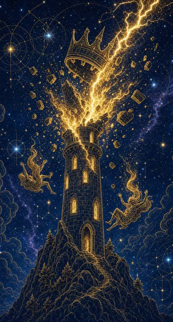 La carte La Tour du jeu de tarot quantique