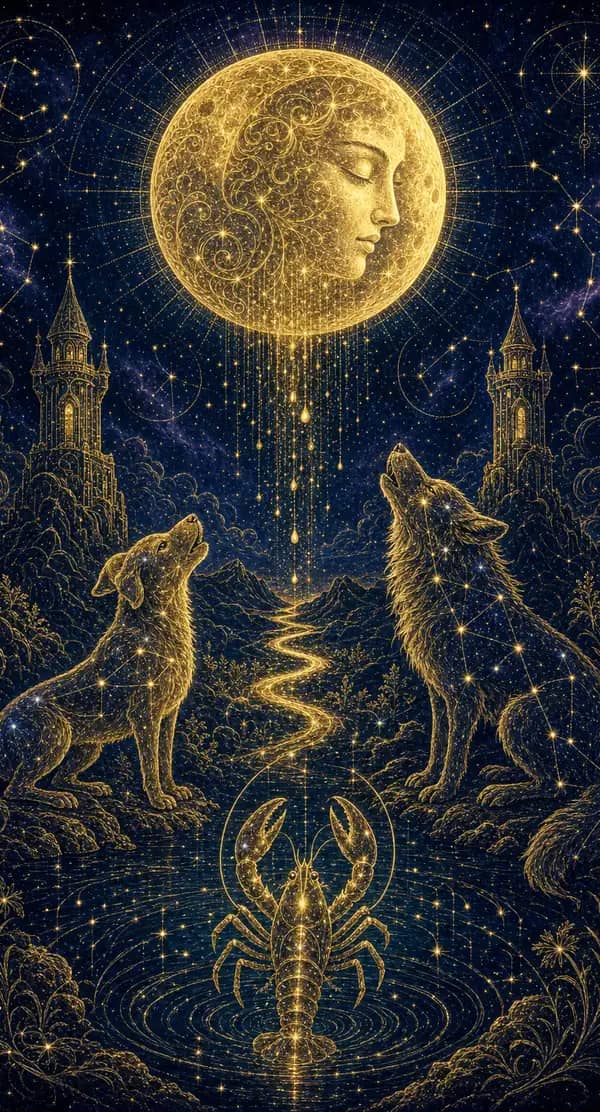 La carte La Lune du jeu de tarot quantique