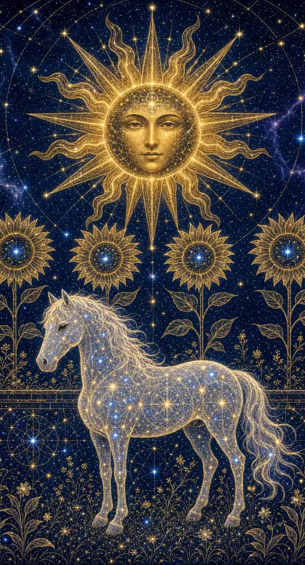 La carte Le Soleil du jeu de tarot quantique